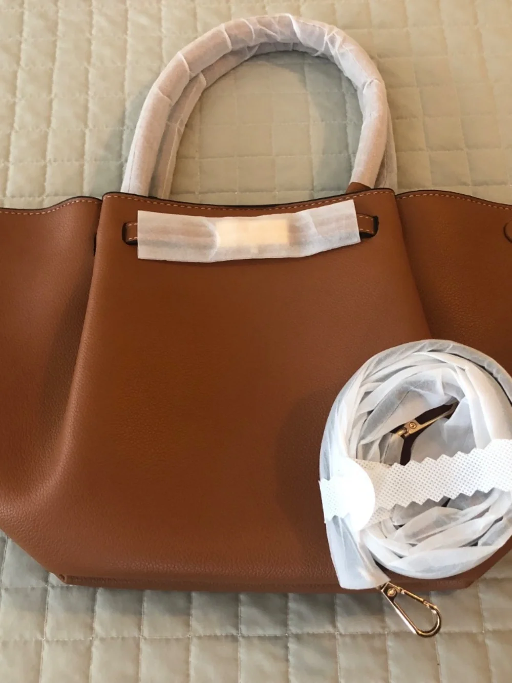 NWOT Cognac Tote Bag — Never Carried